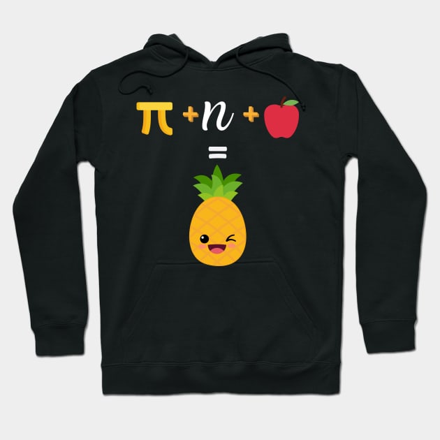 Pi day Pineapple Funny Equation Hoodie by Fj Greetings